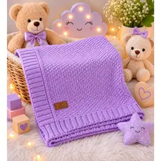 Manta de Tricot Para Bebê Cobertor Saída Maternidade
