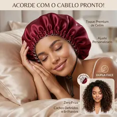 Touca de Cetim Antifrizz Ajustável Touca de Dormir com Elástico Cabelo Cacheados Lisos Crespos