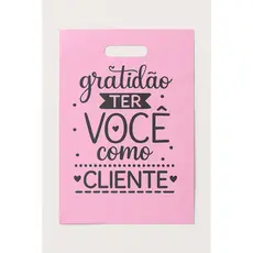 Sacola Plástica Boca de Palhaço 30x40 Rosa Sacola para Presente Loja