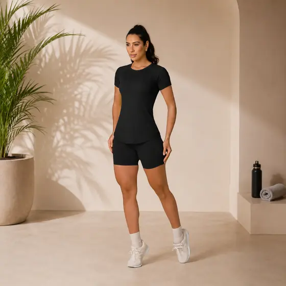 Blusa Dry Fit Feminina Academia Tapa Bumbum Furadinha Babylook Academia Treino Camisa Fitness