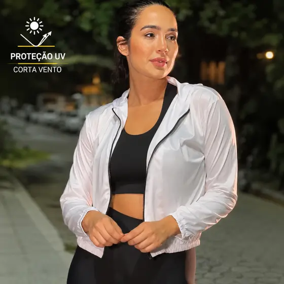 Jaqueta Corta Vento Feminina Esportiva Blusa de Frio Zíper Fitness Academia Treino Corrida