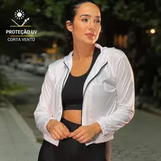 Jaqueta Corta Vento Feminina Esportiva Blusa de Frio Zíper Fitness Academia Treino Corrida
