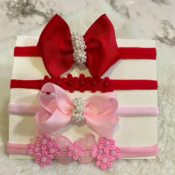 Kit com 4 faixinhas de bebê- Luxo, conforto, delicadeza