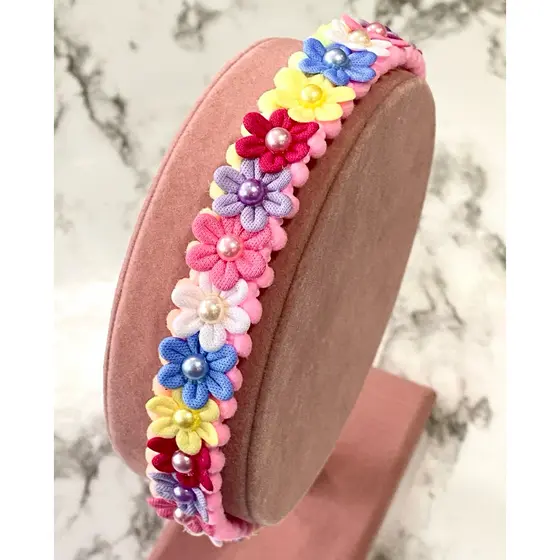 Tiara infantil com flor para meninas estilosas, inquebrável, leve e não machuca.