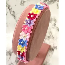 Tiara infantil com flor para meninas estilosas, inquebrável, leve e não machuca.