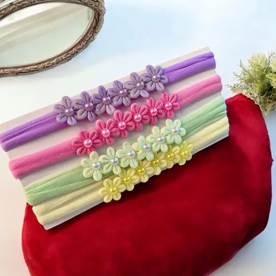 kit faixinhas de cabelo para bebê com florzinha / charme e doçura para pequenas princesas 💝