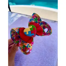 tiara infantil com símbolo autismo / tiara Stitch