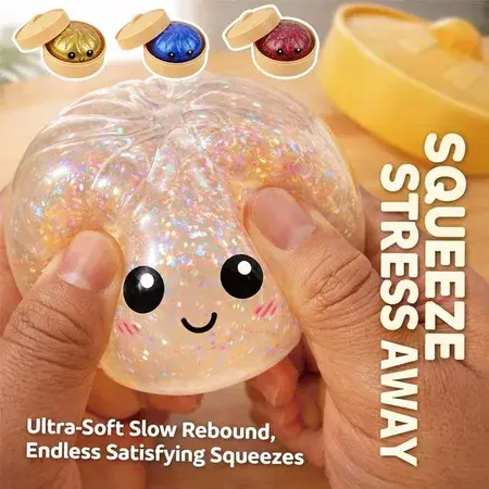 8,5cm/5cm Squishy Glitter Dumpling Simulação Alívio Do Estresse Para Crianças