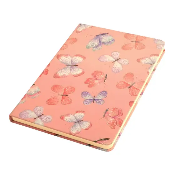 Caderno de Anotação Borboleta Glitter A5 80 Folhas Pautadas