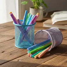 Organizador  Porta Lapis Caneta Pincéis Aramado Redondo Yins Paper