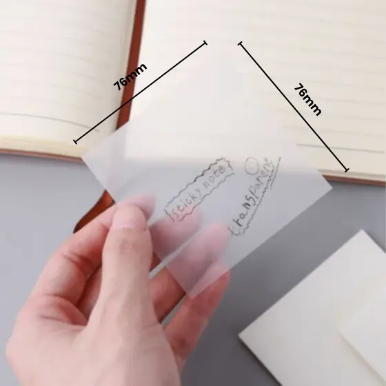 Kit Bloco de Notas Transparente  Adesivo  Quadrado 76mmX76mm