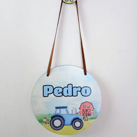 Kit 5 Enfeites De Porta Mdf Maternidade Decoração Quarto Bebê Sublimação