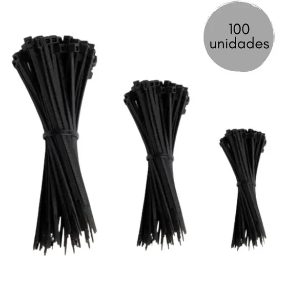 100 Unidades Abraçadeira de Nylon Enforca Gato Presilha de Plástico Lacre Fita