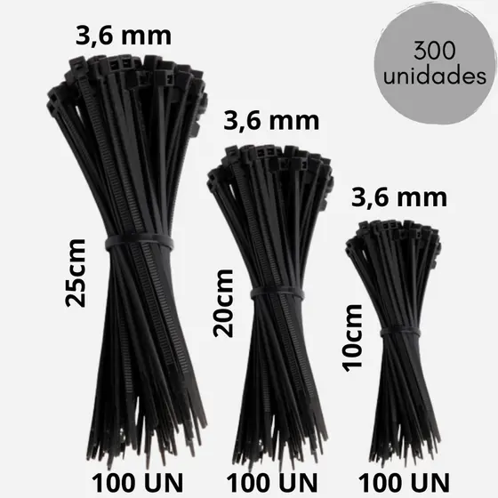 Abraçadeira Enforca Gato Nylon 3 Tamanhos 300 Und
