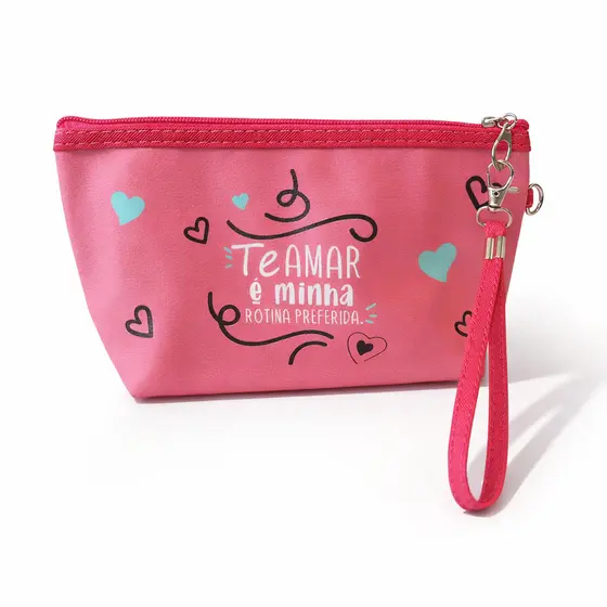 Nécessaire Dia das Mães Te Amar é Minha Rotina Preferida Organização Bolsa Viagem Maquiagem