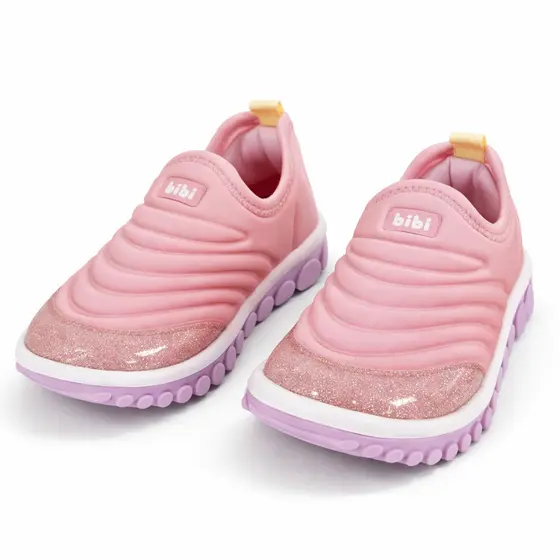 Tênis Infantil Menina Bibi Roller Rosa Com Glitter Calce Fácil Leve Confortável Escolar Casual