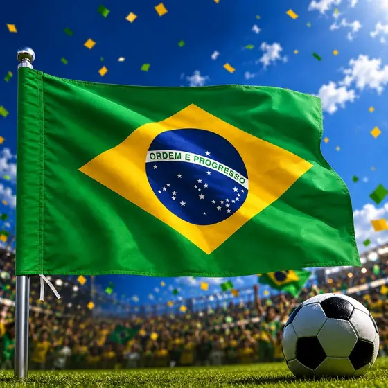 Bandeira Do Brasil 60x90 cm Copa Do Mundo Tecido Poliéster Decorativa Resistente Futebol Mastro