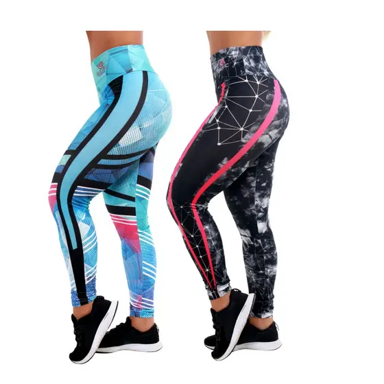 Kit 2 Calças Legging Sublimada Academia Fitness 9587