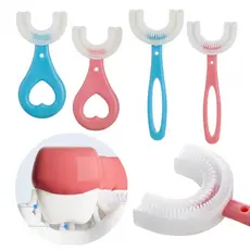 Escova De Dentes Para Bebês Crianças 360 Graus Em Forma De U De Silicone Limpeza Oral