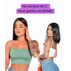 Cropped Top Faixa Alças Finas Forro Duplo Suplex Premium Confortável