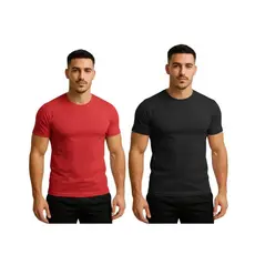 Kit 2 Camisetas Masculina Lisa Básica Manga Curta Poliéster Premium