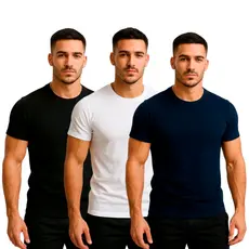 Kit 3 Camisetas Masculina Lisa Básica Manga Curta Premium