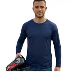 Camiseta Manga Longa SEM Touca Masculina Lisa Básica Premium