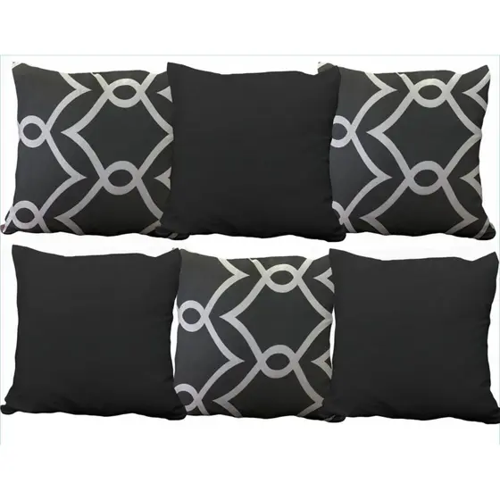 Kit 6 Pçs Capas de Almofada Decorativa Mosaico 45 x 45  com Zíper Invisivel