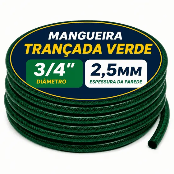 Mangueira 3/4 2mm Grossa Reforçada 10/15/20/25/30/35/50 Metros Dura Muito Parede Grossa