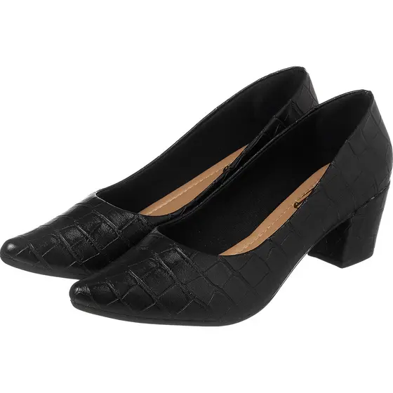 scarpin croco santorine salto quadrado doce morena