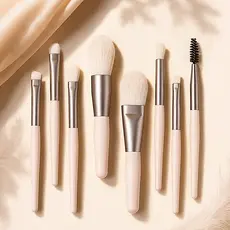 Kit 8 Pinceis Pincel para Base Mistura de Maquiagem Pincel para Sobrancelhas Beauty Corretivo Pincel Conjunto de Pincéis