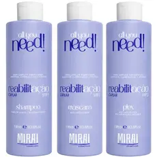 Kit Reabilitação Capilar 200ml Tratamento Anti-emborrachamento Recuperação Dos Fios Mirai Cosméticos
