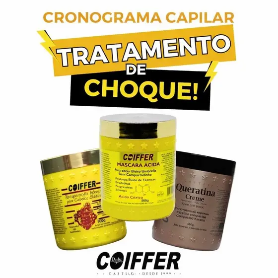 KIT TRATAMENTO DE CHOQUE COIFFER C/3