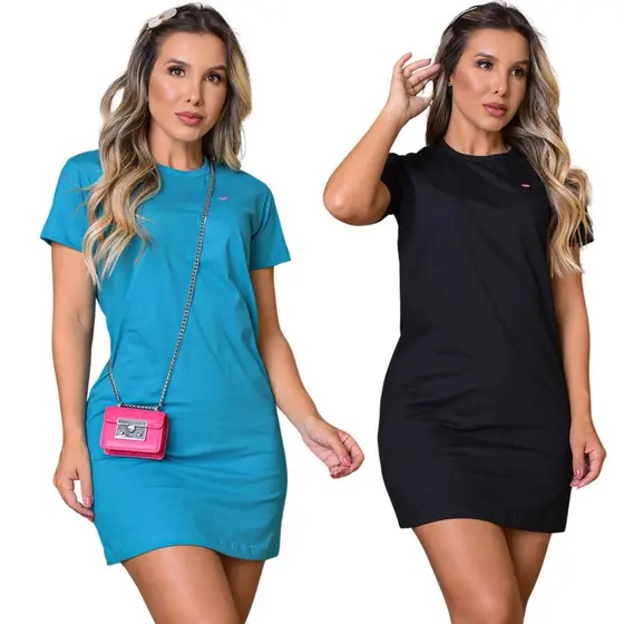 Camisão Vestido Blusão Feminino Moda Blogueira moda evangelica 100 % algodão fio 30.1