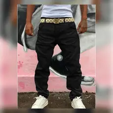 Calça Jeans  Oversized Preta