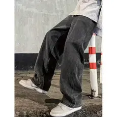 Calça Balão Masculina Larga Grafite Oversized