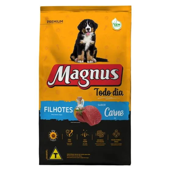 Ração Para Cachorro Magnus Todo Dia Para Cães Filhotes 10,1kg Sabor Carne