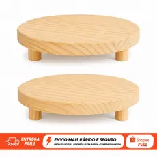 kit de 2 Tabuas Redondas de Pinus para Frios e Doces  Decoração de Mesa petisqueira bandeja