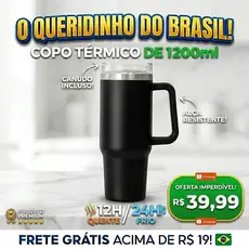 Copo Térmico 1200ml Inox com Alça e Tampa Antivazamento – Copo Jarra com Canudo Reutilizável