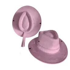 Chapéu Infantil Feminino Rosa ou Pink em Camurça Festa Junina Rodeio Boiadeira