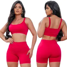 Conjunto de Academia Short Cintura alta e Top Conjunto Fitness