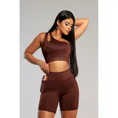 Conjunto Fitness Conjunto De Academia Corrida Short Com Bolso Top Duplo Zero Transparencia