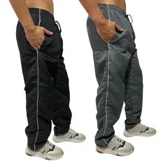 Kit 2 Calças Masculina Tactel Lisa Academia Esportiva Corrida Básica Costura Reforçada