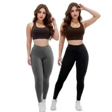 Kit 2 Calças Legging Feminina Sem Transparência Treino Academia Tecido Suplex
