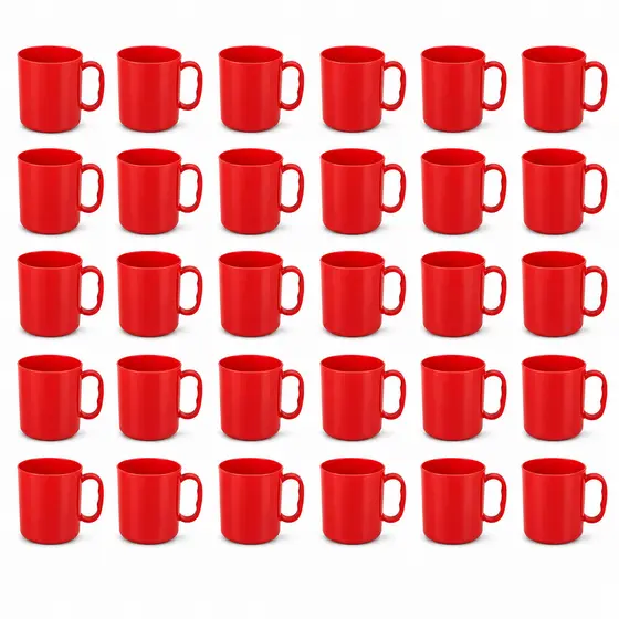 Kit 30 Canecas Copo Plástico Coloridas Criança Merenda Escola Cozinha Durável Multiuso 400ML