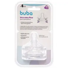 Bico Mamadeira Easy Flow 2 Unidades Ultrasoft Nº4 - 6m+ Original Buba