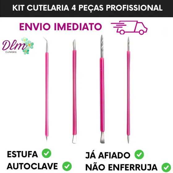 Cutelaria 4 peças Palito Espátula Mista Desencravador Slim