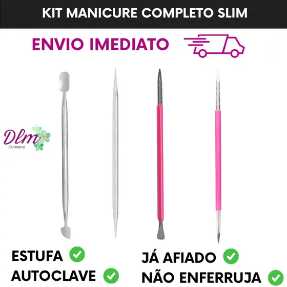 Kit Manicure Mista 4 itens - Slim - Cutelaria - Podologia
