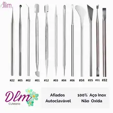 Kit Completo Com 12 Instrumentos  Slim Para Manicure