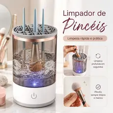 Limpador Pincel Esponja Maquiagem Elétrico USB Automático Recarregável Lava Seca Armazena Bivolt